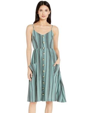 New Ripcurl My Tide Striped Midi Dress